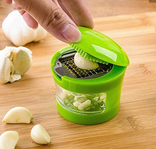 URBeauty 1Pcs Garlic Mincer Garlic Chopper - Garlic Press Very Sharp Stainless Steel Blades Ginger Garlic Grater Press Grinding Planer Garlic Slicer - Stainless Garlic Press