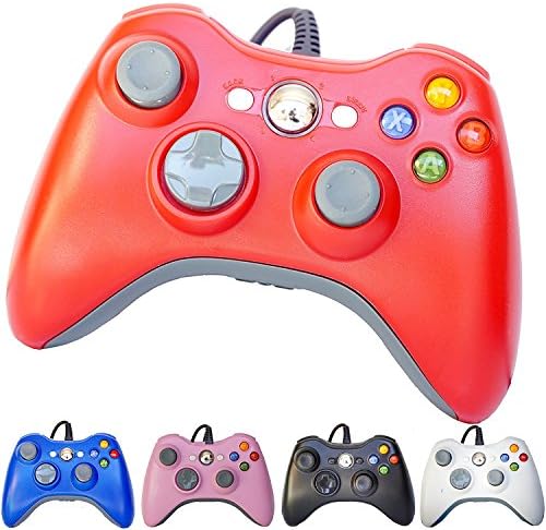 PomeMall USB Wired Game Pad Controller for Xbox 360, Windows 7 (X86), Windows 8 (X86) (Red)