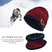 MUCO Mens Womens Winter Beanie Hats Scarf Set Warm Knit Hat Thick Fleece Lined Slouchy Cap Neck Warmer for Men Women
