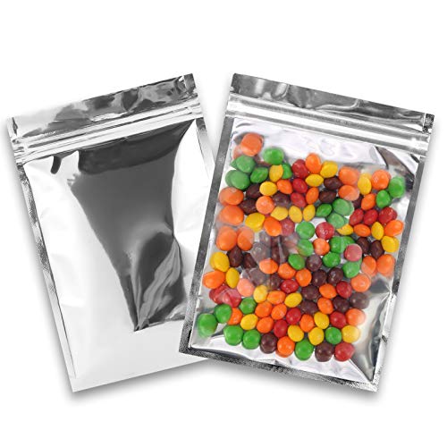 Resealable Mylar Bags 100 Pcs 5.5 X 7.8 Inch Smell Proof Ziplock