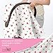 Baby Car Seat Covers To Protect From Bugs & Dust. XL Soft Muslin Cotton Car Seat Canopy For Baby Shower Gifts For Newborn Infant Girls.