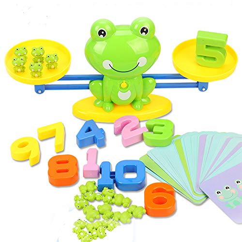 miYou STEM Math Toy Educational Balance Game and Counting Frog Set for School Kids Years 3 4 5 6 7