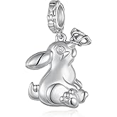 Tajuxa Bunny Charms 925 Sterling Silver Bunny Gifts Cute Animal Jewelry Gifts for Women
