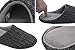 HomeIdeas Men's Cashmere Cotton Knitted Anti-Slip House Slippers, Autumn Winter Breathable Indoor Shoes Dark Gray