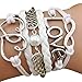 Loweryeah 1Pc White Friendship Bracelet Braiding Love Wings Heart Bangle Handmade Gift (White)