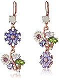 Betsey Johnson Spring Fling Faceted Bead Flower Mismatch Drop Earrings