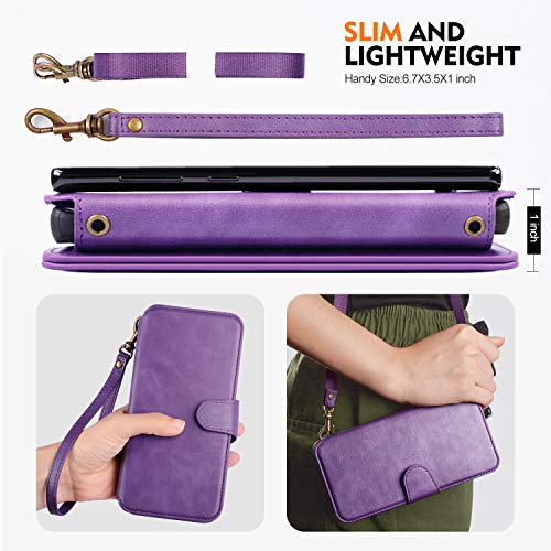 Cornmi Compatible for iPhone 8 Plus Wallet Case,Detachable Wallet Leather Cover 13 Card Slots Wristlet and Shoulder Strap Handbag Purse Flip Stand Slim Mirror case Compatible with iPhone 6/7 / 8 Plus