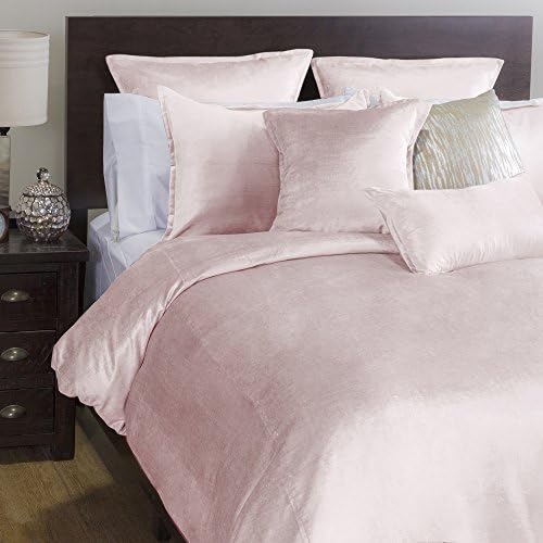 Velvet Duvet Cover and Shams - 3 Piece Set (Full/Queen 92 x 88", Rose Quartz)