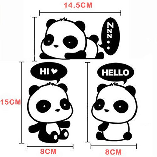Cute Sleeping Dreaming Panda,Panda Hi,Panda Hello - MacBook Air 11" 13" / MacBook Pro 13" 15" 17" Laptop Vinyl Computer Decal Sticker 3 Pieces