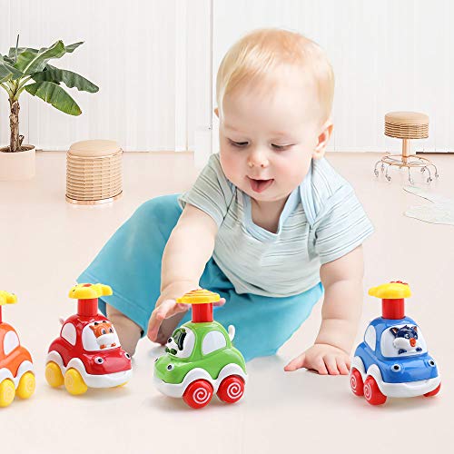 Amy&Benton Baby Toy Cars for 1 2 Year Old Toddler Cartoon Wind up Cars for Boys Birthday Gift