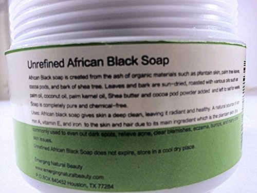 African Black Soap - Natural Authentic 100% Raw and Unrefined. This Genuine Black Soap with No Dye Is in Powdered Form and Used for Getting Rid of Acne, Removing Dead Skin, Reduces Discoloration.