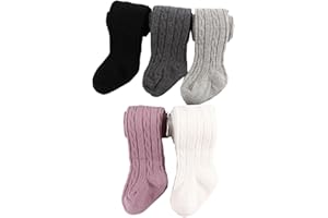 Looching 5 Pack Baby Toddler Girls Cute Cable Knit Cotton Tights Pantyhose Leggings Stocking Pants