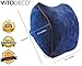 Vitodeco Velour Neck Pillow for Travel - Best Memory Foam Travel Cushion; Neck Pillow; Car Pillow; Neck Rest Pillow; Neck Support Pillow with Massage Spots (Blue)