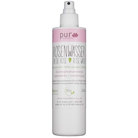 250 ml Echtes Rosenwasser Bio Organic Rose Water 100% naturreines Rosen-Hydrolat