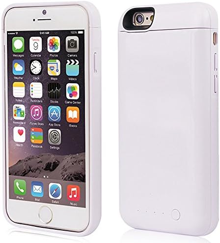 iPhone 6/6S External Battery Case, Ronten High Capacity 5000mAh Battery Charger Case Extended External Protective Power Bank Portable Case for iPhone 6/6S (White)