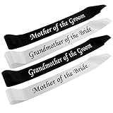 Mother of the Bride Sash / Grandmother of the Bride Sash / Mother of the Groom Sash / Grandmother of the Groom Sash (Value 4-pack)
