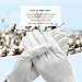 Amariver White Cotton Gloves, 6 Pairs 8.6'' Large Size Thicker Works Lining Gloves for Coin Jewelry Silver Inspection Formal Marching Band Parade, 12 Pieces Gloves in Total