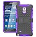 Samsung Galaxy Note 4 Case Cover - Tough Rugged Dual Layer Protective Case with Kickstand for Samsung Galaxy Note 4 - Purple