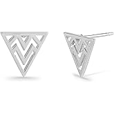 Boma Jewelry Sterling Silver Triangle Chevron Stud Earrings