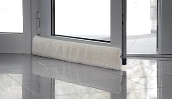 Emanhu Trading Schurwoll-Zugluftstopper Fenster 100-150 cm/Schurwoll-Zugluftstopper Tür 80-100 cm selbstklebendes Klettband (