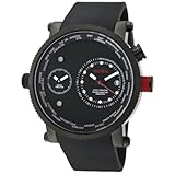 red line Men's 50037-BLK Specialist World Time Black Dial Black Silicone Watch