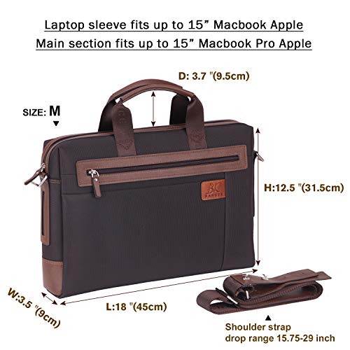 Banuce 15 inch Laptop Tablet Bag Oxford Nylon Waterproof Business Messenger Briefcase for Men Slim Shoulder Attache Case