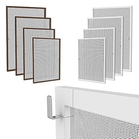 Klemmfix Fliegennetz Fenster Aluminium Rahmen Weiss Größe 120cm*140cm Fliegengitter OHNE Bohren Insektenschutz Gitter Fibergl