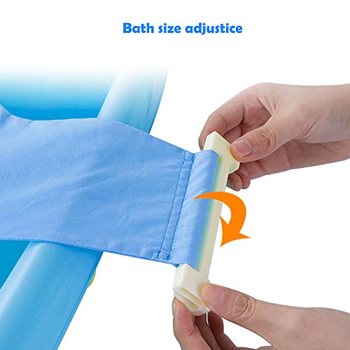 Topwon Baby Bath Seat Non-Slip Newborn Baby Bathtub Seat, Adjustable Versatile, Keep Baby Safe, Blue (B)