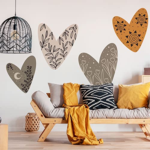 Vliesbehang voorgelijmd reuzenmuurschilderingen - etnische harten - decoratieve lijm - 60 x 60 cm