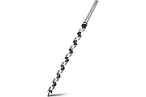 GRIXLEN 1/2" x 18" Auger Drill Bit, 2-Flute, Hex Shank, HSS, 13mm Cutting Diameter, Wood, Plastic
