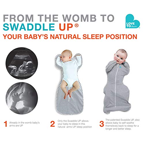 Love to Dream Swaddle UP Transition Bag Organic lbs Patented ZipOff Wings Gently Help Baby Safely Transition from Being swaddled arms Free Before Rolling Over, Mint, Large (19-24 Pound)