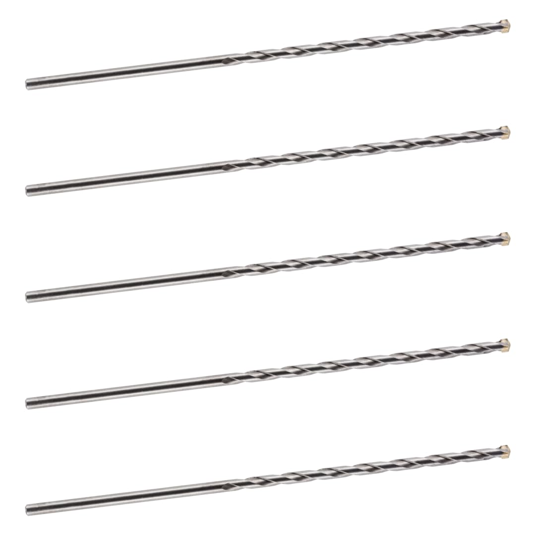 6.5mm x 200mm TCT Tipped Masonry Drill Bits (Pack Of 5) For Concrete Brick Porcelain Ceramic Tile Plastic Wood