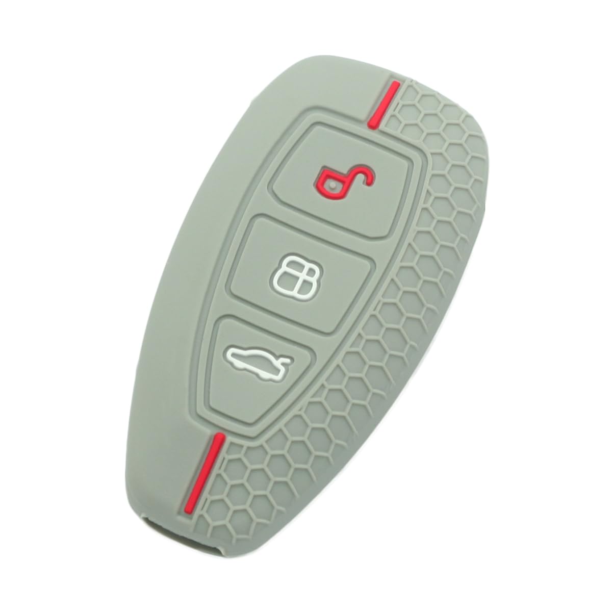 BROVACS Silicone Cover Protector Case Holder Skin Jacket Compatible with FORD 3 Button Remote Key Fob CV2724 Grey