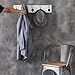 MyGift Decorative Wall Mounted White Wood & 5 Black Metal Dual Coat Hooks Entryway Rack/Bathroom Towel Hanger