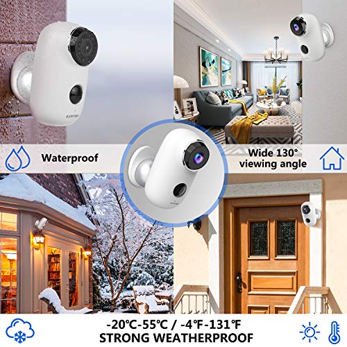 Wireless Outdoor Security Camera, KAMTRON 1080P Home Security Rechargeable Battery Powered