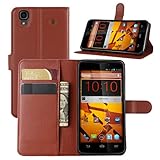 ZTE Boost Max Cases, Premium PU Leather Wallet Flip Case Cover with Stand Card Holder for ZTE Boost Max N9520 Mobile Phone (Wallet - Brown)