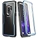 YOUMAKER Galaxy S9+ Plus Case, Crystal Clear with Built-in Screen Protector Full-Body Heavy Duty Protection Slim Fit Shockproof Case Cover for Samsung Galaxy S9 Plus (2018) - Clear/Blue/Black