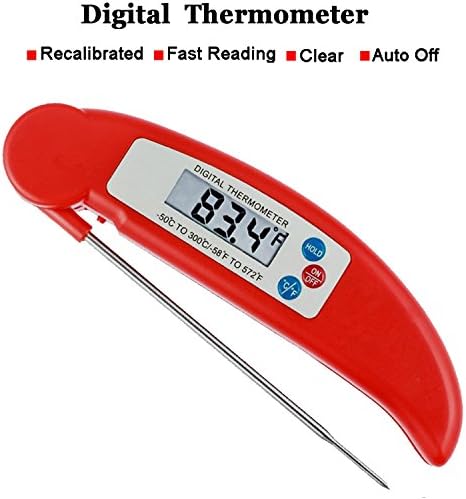 AIDERLY Digital Meat Thermometer 4 Second Instant Read Thermometer Cooking Food Thermometer for Kitchen / Grill / Candy / Oil / Bath Water / Baby Food, HSN012B