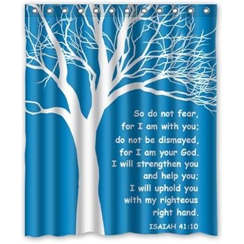 Personalized Christian Theme Isaiah Quote for Shower Curtain Bath Curtain 60