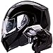 Dual Visor Modular Flip up Gloss Black Motorcycle Snowmobile Helmet DOT (S)