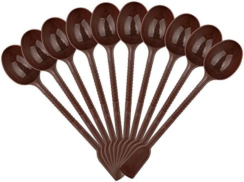 Antkits 12 pcs of Plastic Coffee Scoops, Measure for Milk Powder, Salt, Seasoning Powder, Creamer, Fruit Power 0.35oz per Spoon (Brown)