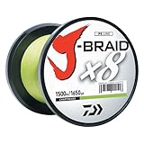 Daiwa JB8U20-1500CH J-Braid Braided Line, 20 Lbs Tested, 1650 yd/1500M Filler Spool, Chartreuse