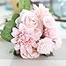 Meiliy 1 Bunch 8 Pcs Artificial Rose Dahlia Daisy Flower Bouquet Bride Bridesmaid Holding Flowers for Home Hotel Office Wedding Party Garden Craft Art Decor, Pink&Champagne