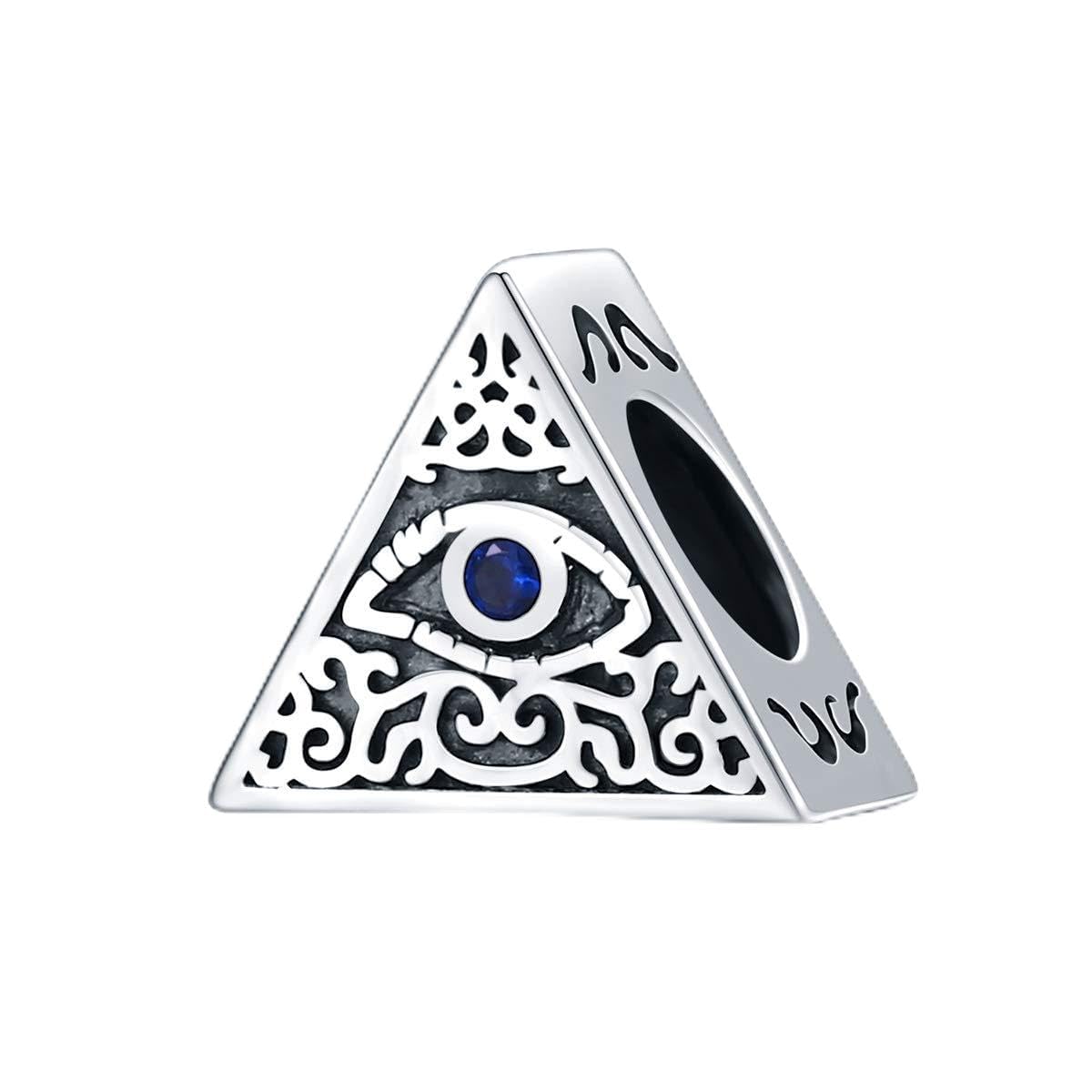 Bijoux Blu Real 925 Sterling Silver Eye Charm for Original 3mm Bracelet&Bangle Enamel Metal Beads