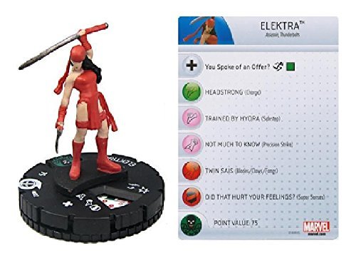 HeroClix Marvel Thunderbolts #002 Elektra Fast Forces Figure Complete with Ability Card