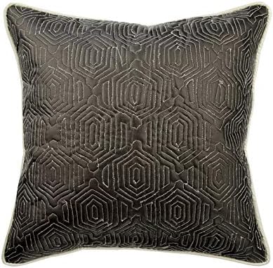 Decorativo Gris Cojin Personalizado, 40 x 40 cm Cuero y Ante Cojin, Funda de Cojin con Enrejado \u0026 Modelo \u0026 Acolchado, Geométrico Cojin, Moderno Cojin Personalizado - Transfixed: Amazon.es: Hogar