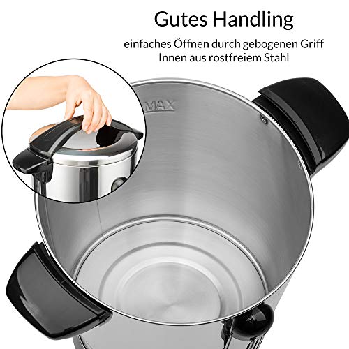MONZANA Glühweinkocher 20L mit Zapfhahn Thermostat 30-110°C HeiÃgetränkespender Edelstahl 90 Tassen Einkochautomat Punschkocher HeiÃgetränkeautomat – Bild 4