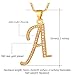 U7 Alphabet Initial Jewelry Women Girls Necklace with Letter A to Z Stainless Steel / 18K Gold Plated CZ Crystal or Statement Sideways Initials Choker Pendant Necklace, Gift Box Packed