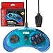 Retro-Bit Official Sega Genesis Controller 6-Button Arcade Pad for Sega Genesis - Original Port  - Clear Blue primary