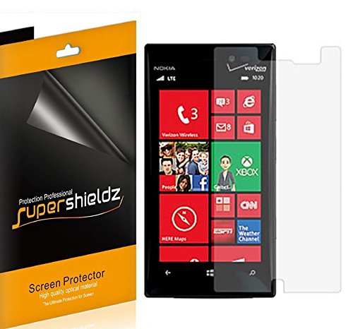 [6-Pack] Supershieldz High Definition Clear Screen Protector for Nokia Lumia 928 Verizon + Lifetime Replacement